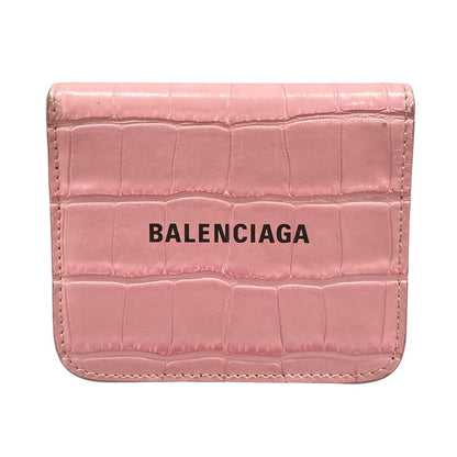 Balenciaga Bifold Wallet Pink Embossed Leather