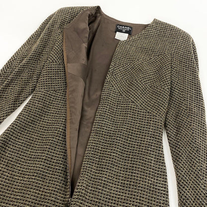 Chanel Front Zip Tweed Dress a Line CC Logo 42 Multicolor — view 5