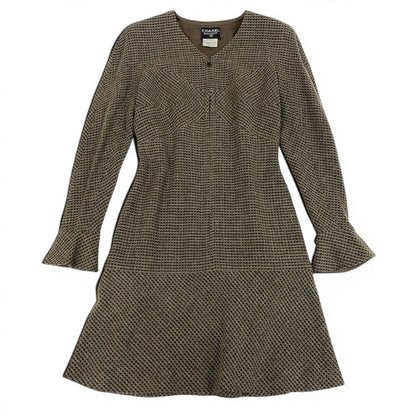 Chanel Front Zip Tweed Dress a Line CC Logo 42 Multicolor — view 2
