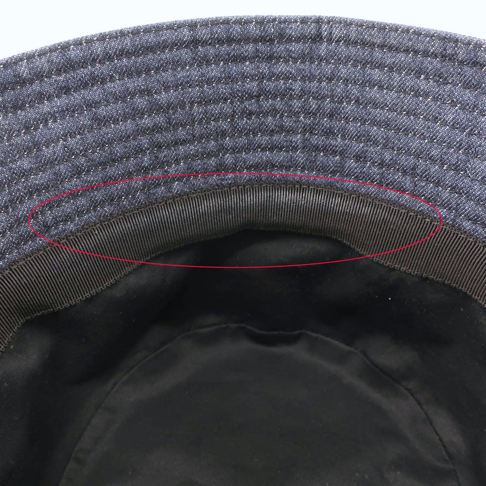 Prada Ten Denim Bucket Hat Blue Hat L Triangle Logo Aj6 Cotton — view 8
