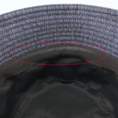 Prada Ten Denim Bucket Hat Blue Hat L Triangle Logo Aj6 Cotton — view 8