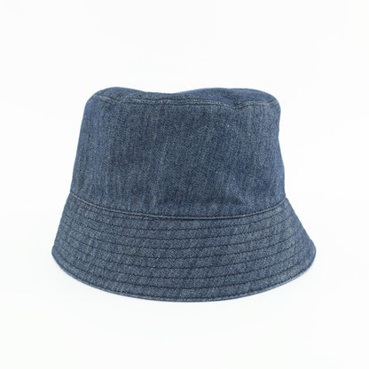 Prada Ten Denim Bucket Hat Blue Hat L Triangle Logo Aj6 Cotton — view 5
