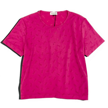 Saint Laurent Yves YSL Logo Short Sleeve T-Shirt Top LL Pink — view 2