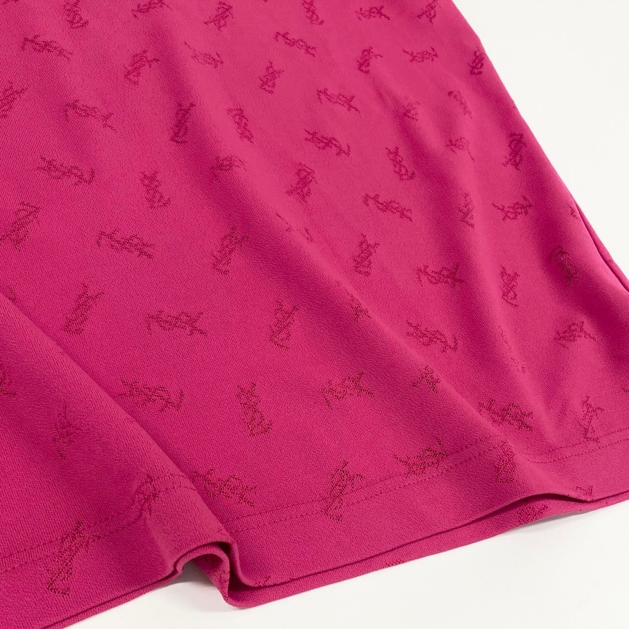 Saint Laurent Yves YSL Logo Short Sleeve T-Shirt Top LL Pink — view 6