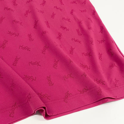 Saint Laurent Yves YSL Logo Short Sleeve T-Shirt Top LL Pink — view 6