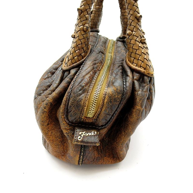 Fendi Mini Spy Bag Leather Handbag Brown — view 3