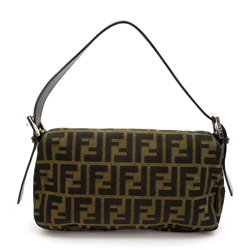 Fendi Zucca Mamma Bucket Canvas Leather Handbag Brown — view 4