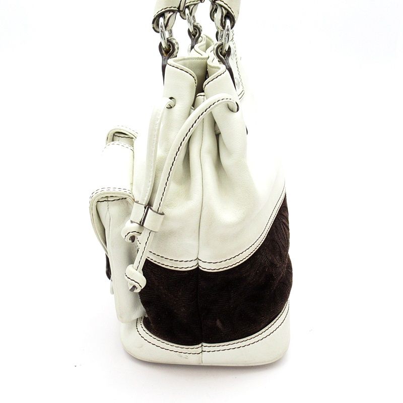 Loewe Anagram Handbag Leather White Black — view 3