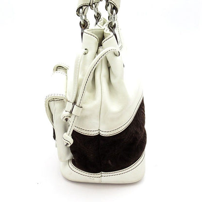 Loewe Anagram Handbag Leather White Black — view 3