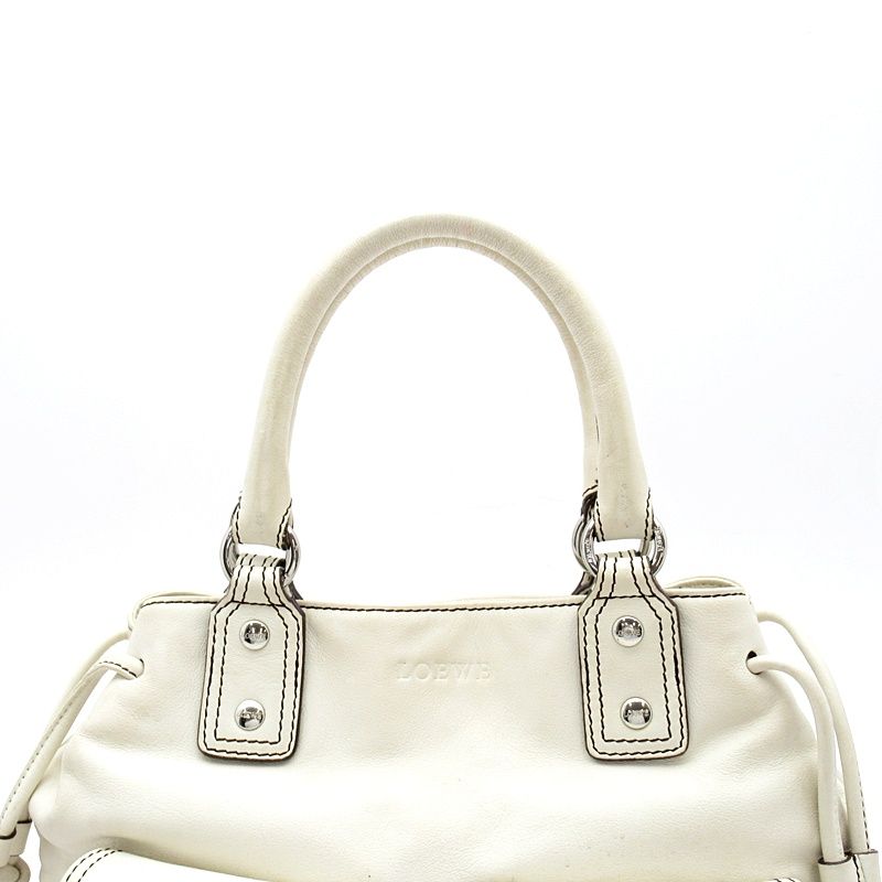 Loewe Anagram Handbag Leather White Black — view 2