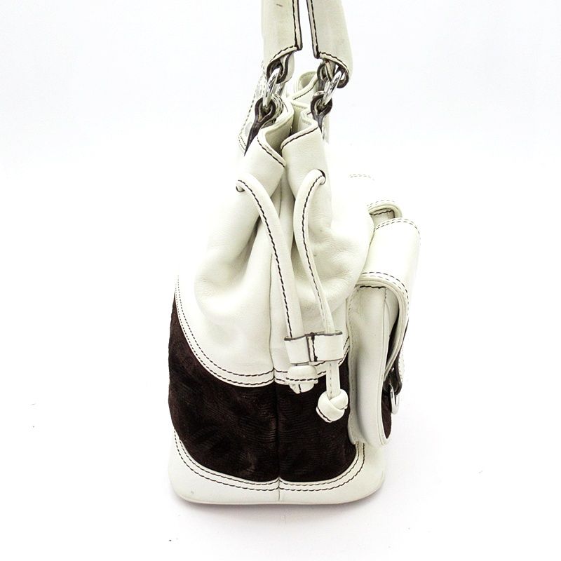 Loewe Anagram Handbag Leather White Black — view 5
