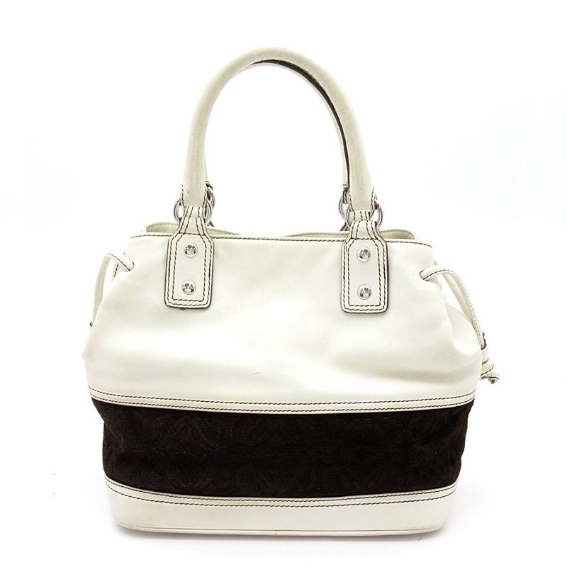 Loewe Anagram Handbag Leather White Black — view 4
