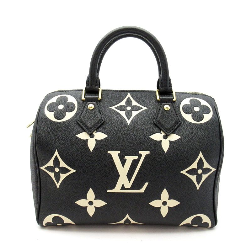 Louis Vuitton Speedy Bandouliere 25 Monogram Empreinte Handbag Black Beige — view 4