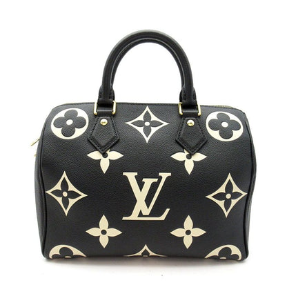 Louis Vuitton Speedy Bandouliere 25 Monogram Empreinte Handbag Black Beige — view 4