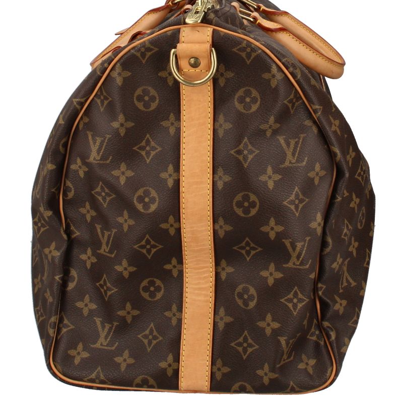 Louis Vuitton Keepall Bandouliere 55 Monogram Boston Bag Brown — view 3