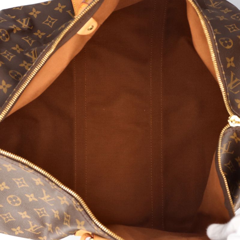 Louis Vuitton Keepall Bandouliere 55 Monogram Boston Bag Brown — view 7
