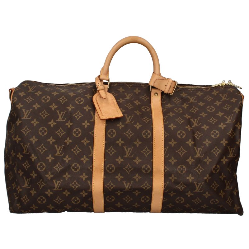 Louis Vuitton Keepall Bandouliere 55 Monogram Boston Bag Brown