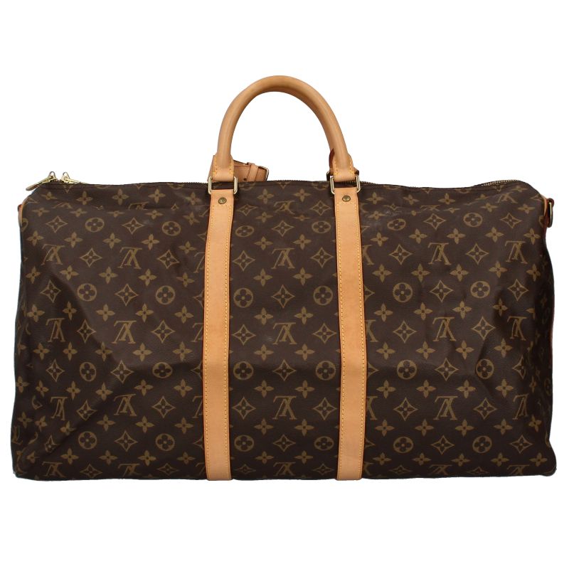 Louis Vuitton Keepall Bandouliere 55 Monogram Boston Bag Brown — view 4
