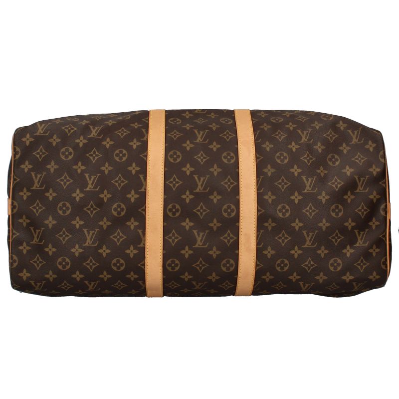 Louis Vuitton Keepall Bandouliere 55 Monogram Boston Bag Brown — view 6