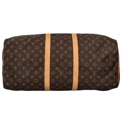 Louis Vuitton Keepall Bandouliere 55 Monogram Boston Bag Brown — view 6