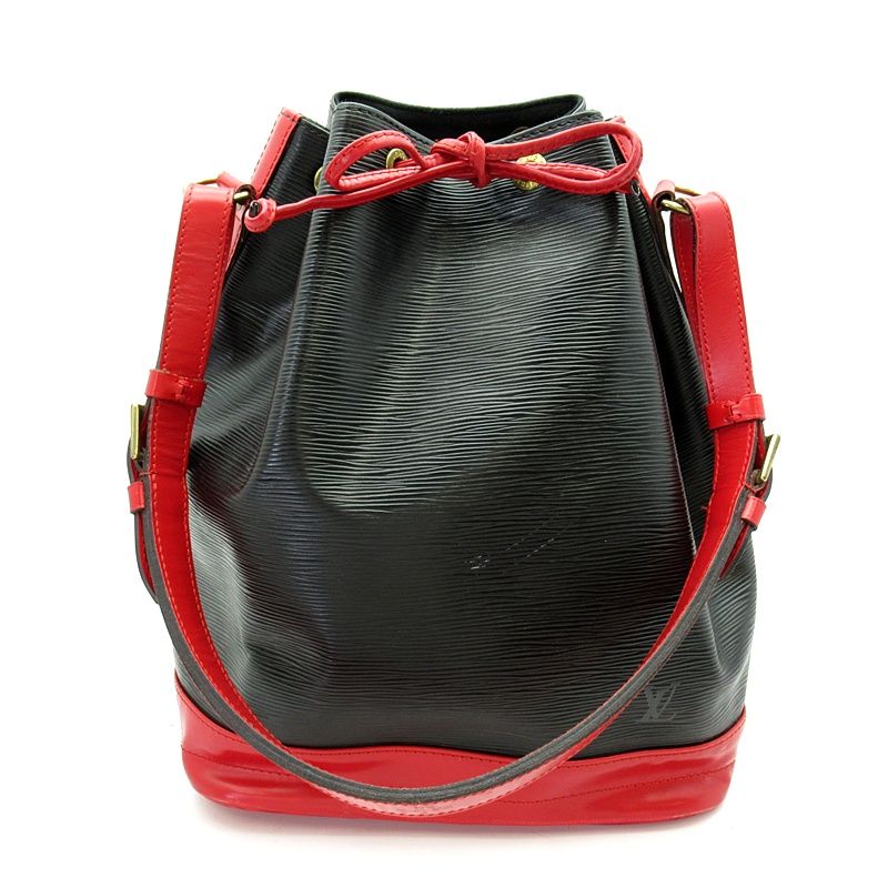 Louis Vuitton Noe Bicolor Epi Shoulder Bag Noir Castilian Red