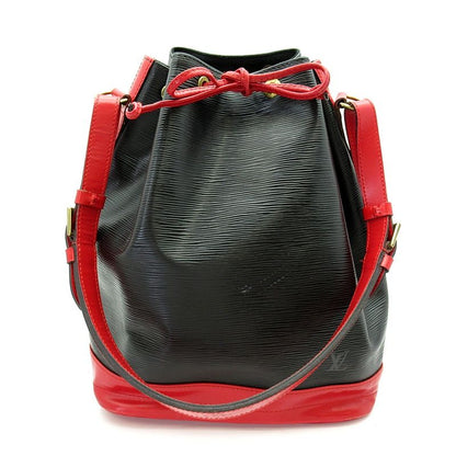Louis Vuitton Noe Bicolor Epi Shoulder Bag Noir Castilian Red