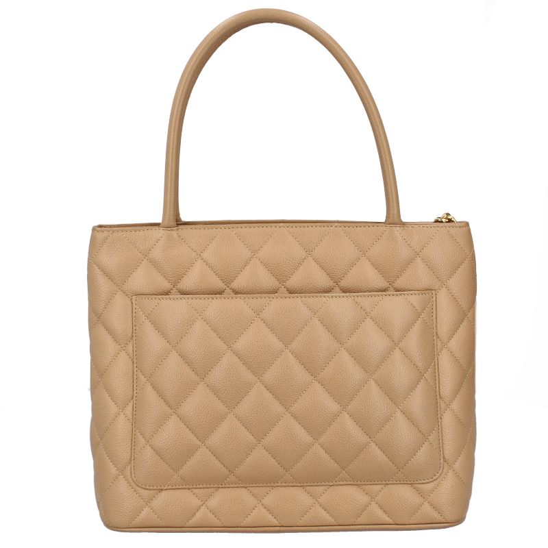 Chanel Medallion Tote Caviar Leather Beige — view 4
