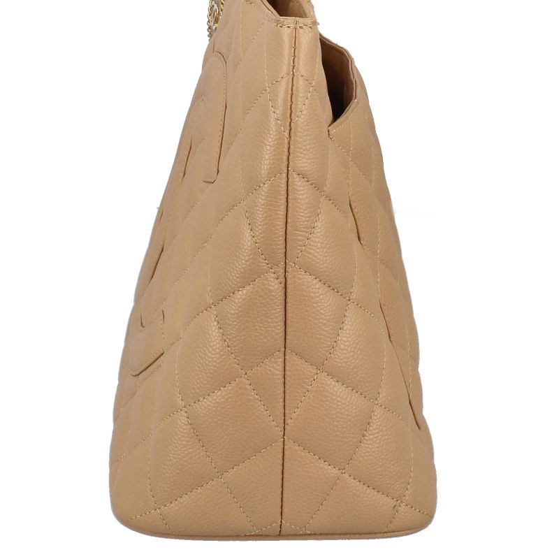 Chanel Medallion Tote Caviar Leather Beige — view 3