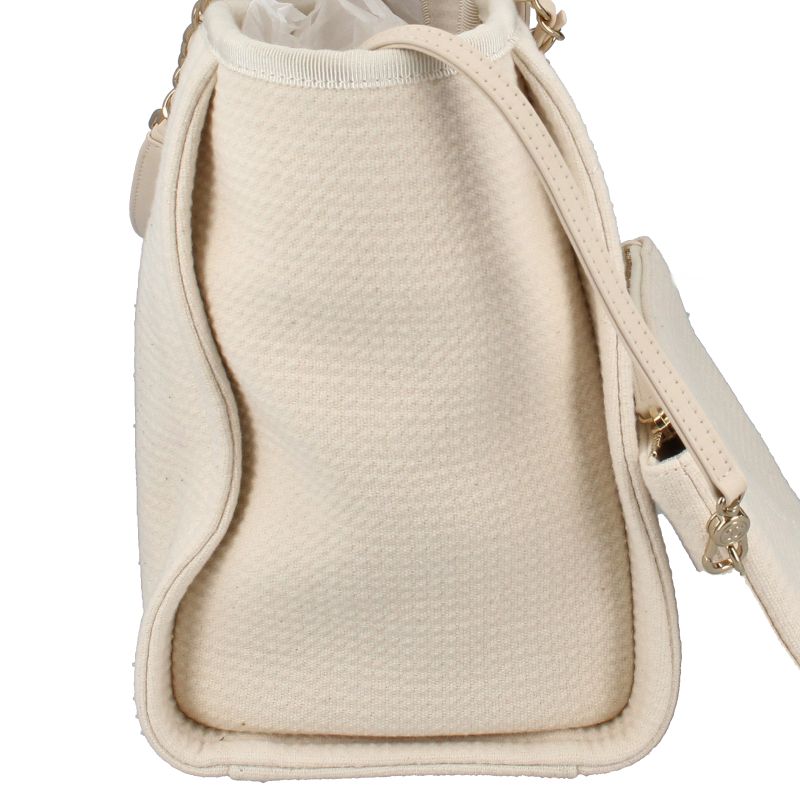Chanel Deauville Line Tote Canvas Leather Cream — view 5