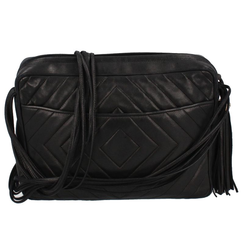 Chanel Fringe Shoulder Bag Lambskin Black — view 3