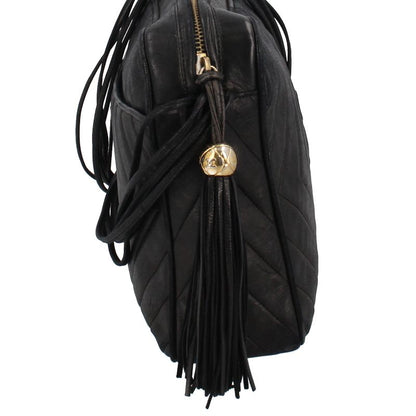 Chanel Fringe Shoulder Bag Lambskin Black — view 4