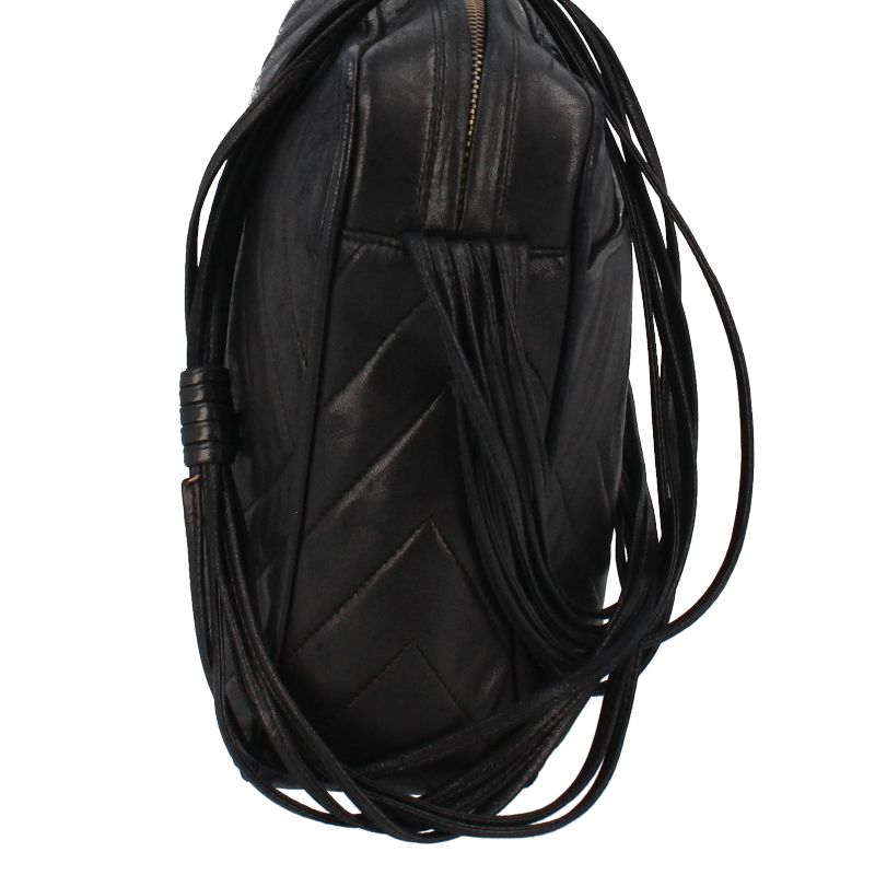 Chanel Fringe Shoulder Bag Lambskin Black — view 2
