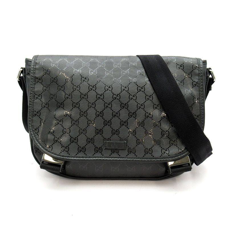 Gucci GG Supreme Shoulder Bag Leather Black