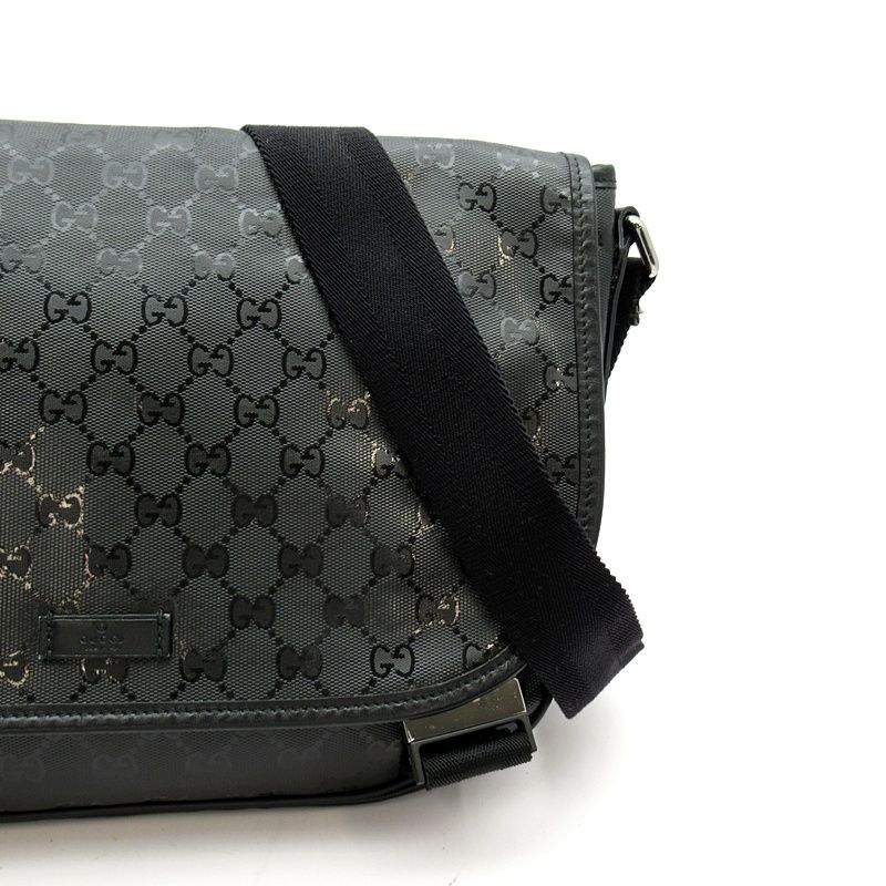 Gucci GG Supreme Shoulder Bag Leather Black — view 2