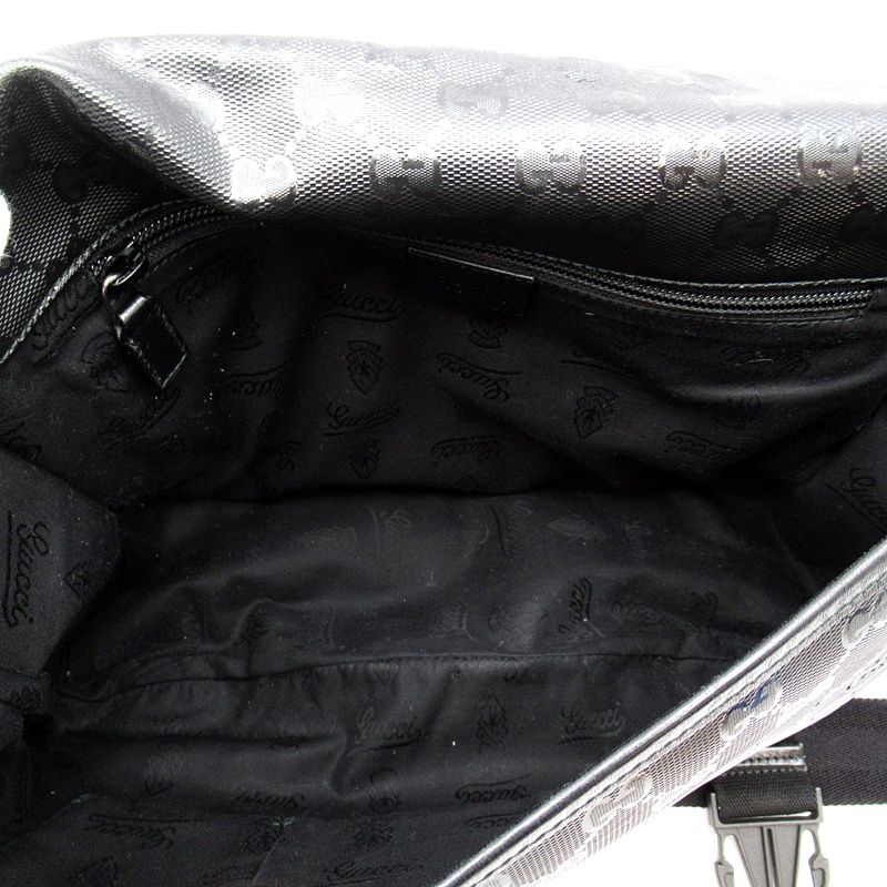 Gucci GG Supreme Shoulder Bag Leather Black — view 7