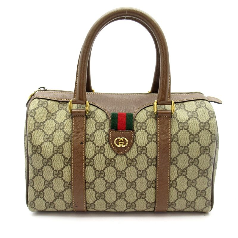 Gucci Sherry Line Mini Boston Bag Leather Brown
