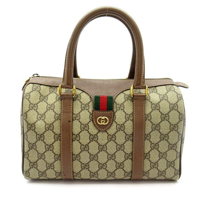 Gucci Sherry Line Mini Boston Bag Leather Brown
