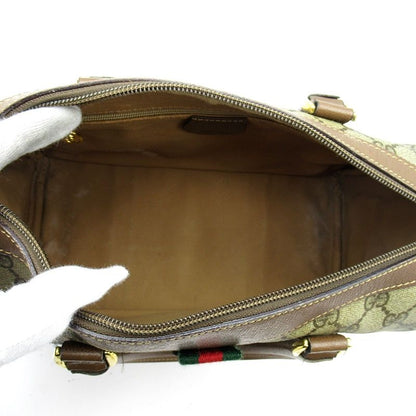 Gucci Sherry Line Mini Boston Bag Leather Brown — view 7