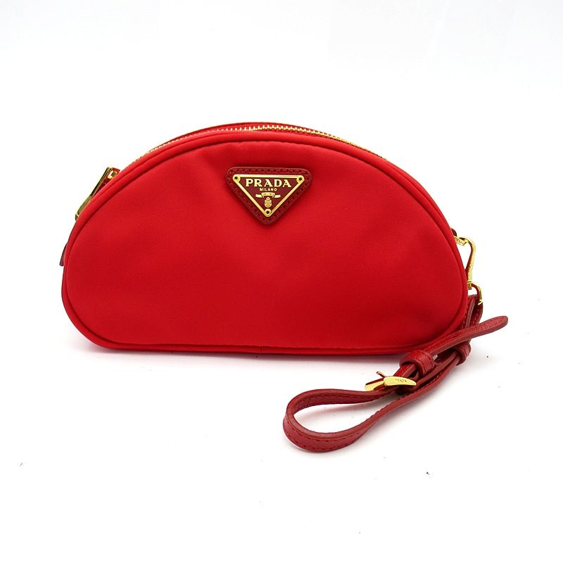 Prada Cosmetics Pouch Nylon Red