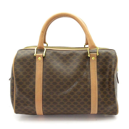 Celine Macadam Mini Boston Bag Leather Brown — view 4