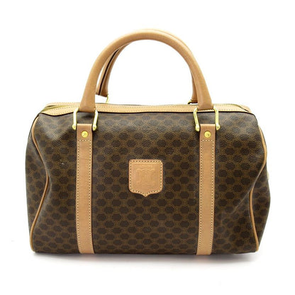 Celine Macadam Mini Boston Bag Leather Brown