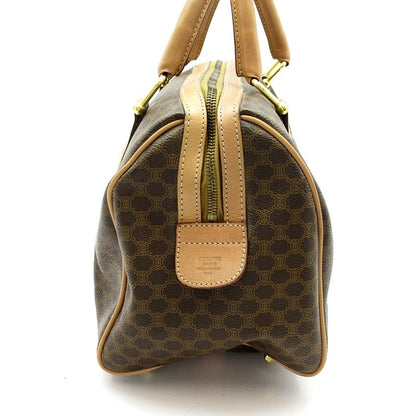 Celine Macadam Mini Boston Bag Leather Brown — view 3