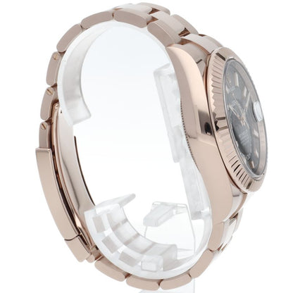 Rolex Sky Dweller Watch Oyster Calf Box 18k Pink Gold Gray Polished — view 4