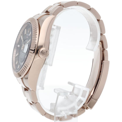 Rolex Sky Dweller Watch Oyster Calf Box 18k Pink Gold Gray Polished — view 3