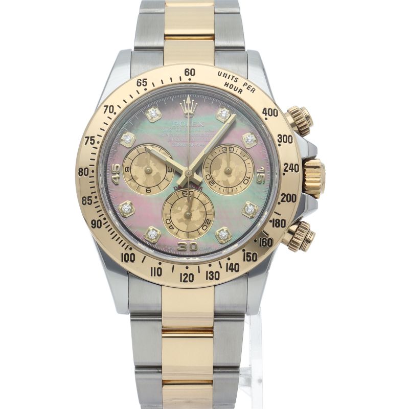 Rolex Cosmograph Daytona Watch Diamond Black Shell Buckle — view 2