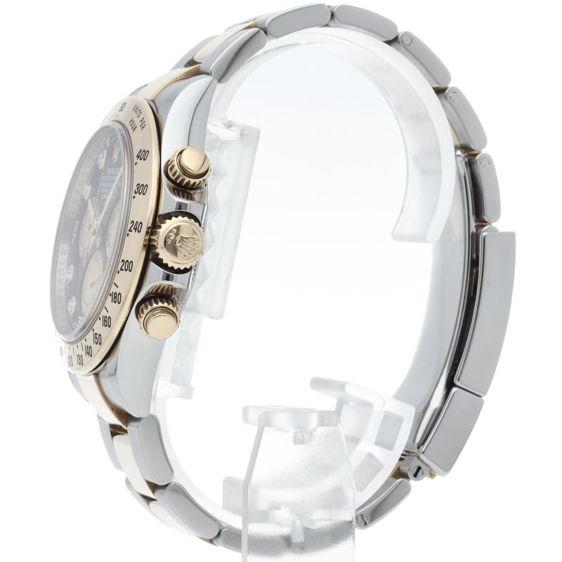Rolex Cosmograph Daytona Watch Diamond Black Shell Buckle — view 3