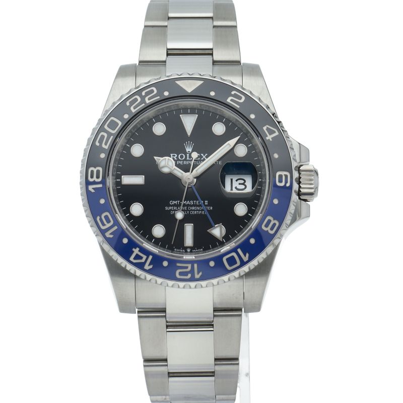 Rolex GMT Master 2 Watch Oyster SS Black Polished — view 2