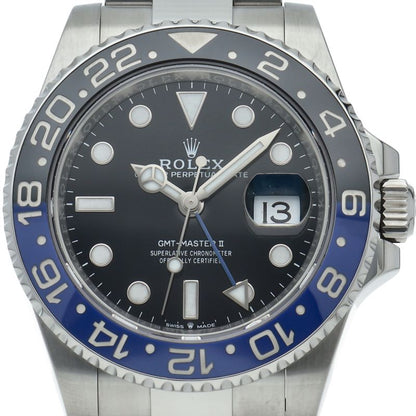 Rolex GMT Master 2 Watch Oyster SS Black Polished