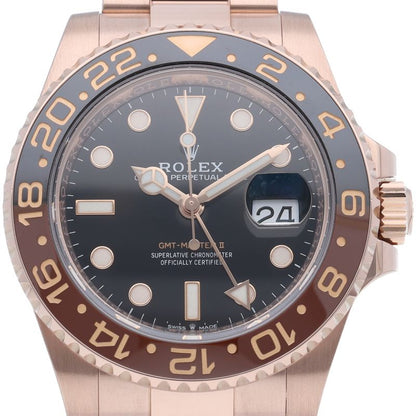 Rolex GMT Master 2 Watch Box 18k Pink Gold Black Polished