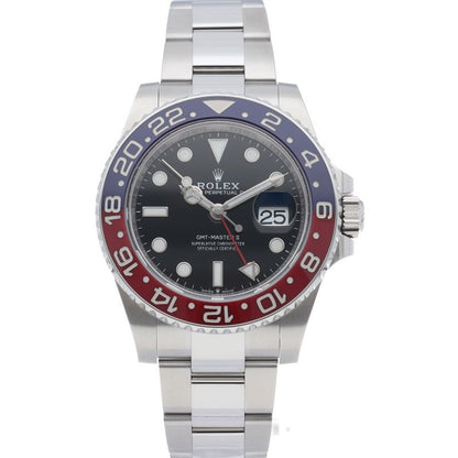 Rolex GMT Master 2 Watch Oyster Box SS Black Polished — view 2